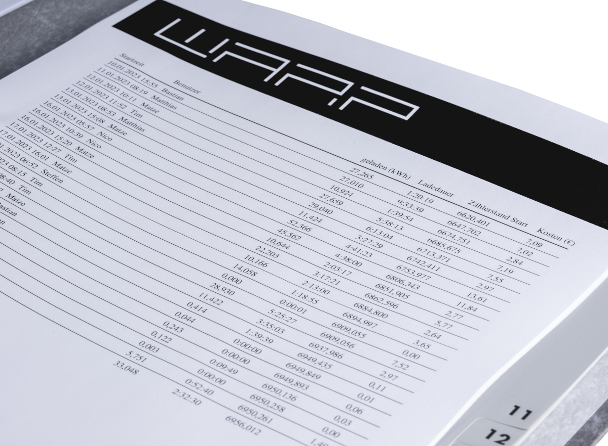 Ladelogbuch und Abrechnung – WARP
